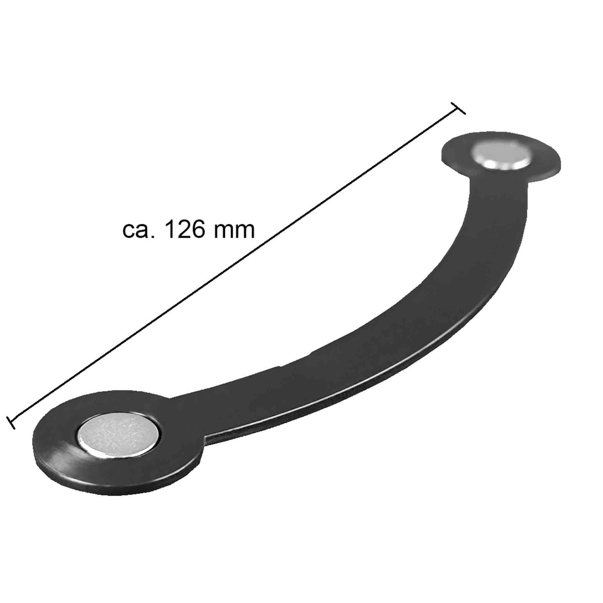 Der schmale Helmadapter für dein HUD hat eine Länge von 126mm